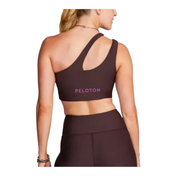 Peloton Show Up Side to Side Brown Logo Sports Bra Women’s Size Large - Picture 5 of 9